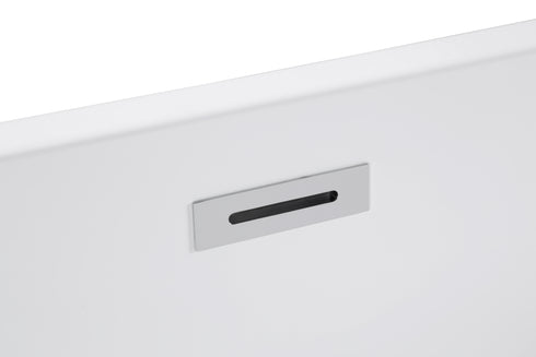 67" Acrylic Freestanding Bathtub, stand alone bathroom tub, Glossy White, Toe-tap Chrome Drain, cUPC Certified