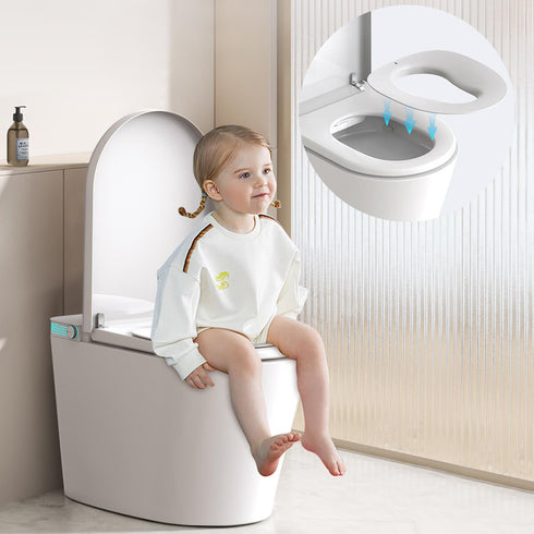 Bazyths Kids Toilet Seat for Elongated Toilets – Smart & Regular Compatible, Ideal for Ages 2-8, Easy to Clean, Comfortable & Space-Saving Design (ZYP1)
