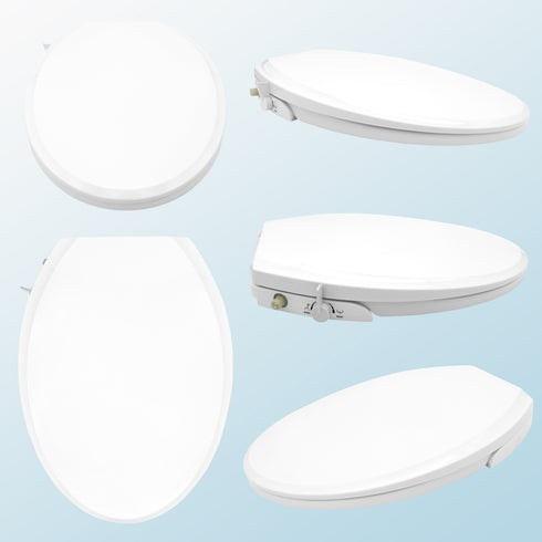 Bidet Toilet Seat, Soft Close, Non-Slip, Non-Electric, Fits Elongated or Oval Toilets, Dual Nozzle for Feminine & Rear Wash, Self-Cleaning, Adjustable Water Pressure, Quick Installation (ZYA001)
