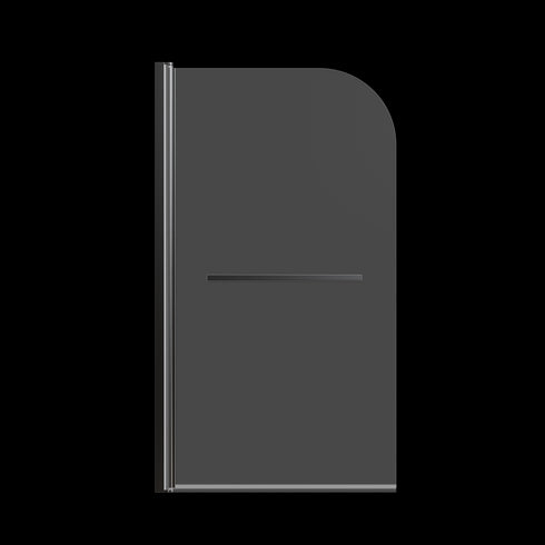 Frameless Shower Doors for Bathtub, 1/4' SGCC Tempered Glass, Matte Black, 31 in. W x 55 in. H