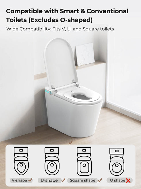 Bazyths Kids Toilet Seat for Elongated Toilets – Smart & Regular Compatible, Ideal for Ages 2-8, Easy to Clean, Comfortable & Space-Saving Design (ZYP1)