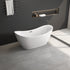 67" Acrylic Freestanding Bathtub, Gloss white, Twin slipper tub with chrome overflow and pop-up Drain, cUPC Certified