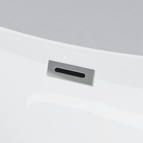 67" Acrylic Freestanding Bathtub, Gloss white, Twin slipper tub with chrome overflow and pop-up Drain, cUPC Certified