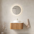 DINA 30' Bathroom Vanity&Sink, Floating Curved Edges Striped Bathroom Storage Cabinet with Drawer, White Round Ceramic Basin&Carrara White Artificial Marble Top, Pre-assembled, Natural Woodgrain Color