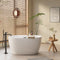 47'' Acrylic Freestanding Bathtub-Acrylic Soaking Tubs, White Bathtub, Oval Shape Freestanding Bathtub With Chrome Overflow and Pop-Up Drain CUPC Certificate