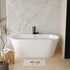 59' Acrylic Freestanding Bathtub, Stand Alone Soaking Tub, Glossy White Acrylic, Toe-tap Chrome Drain, cUPC Certified