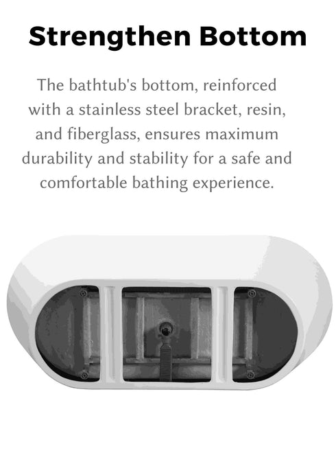 59" Acrylic Freestanding Bathtub, Stand Alone Soaking Tub, Glossy White Acrylic, Toe-tap Chrome Drain, cUPC Certified