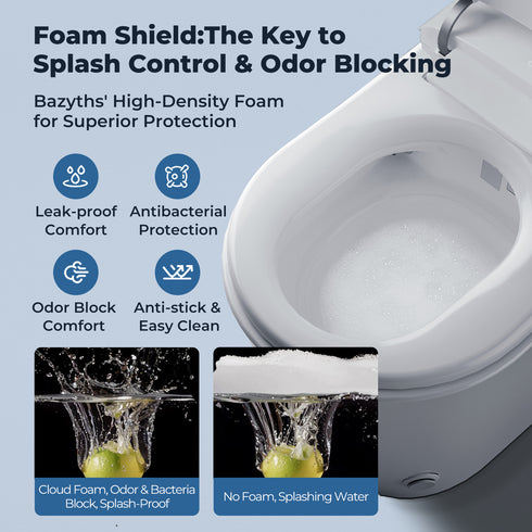 Bazyths Compact Smart Toilet for Small Bathroom, Built-in Tank & Bidet Auto Open/Close Foot Sensor Flush Dryer Heated Seat Soft Close One-Piece Design, 12 in. Rough In, 110V-120V (ZYS1 Mini)