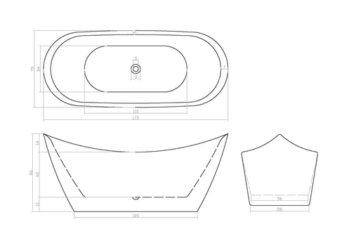 67" Acrylic Freestanding Bathtub, Gloss white, Twin slipper tub with chrome overflow and pop-up Drain, cUPC Certified