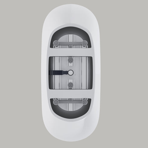 67" Acrylic Freestanding Bathtub, Gloss white, Twin slipper tub with chrome overflow and pop-up Drain, cUPC Certified