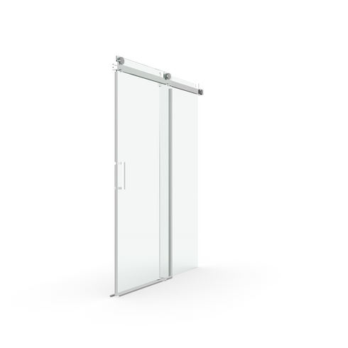 56 to 60 in. W x 76 in. H Sliding Frameless Soft-Close Shower Door with Premium 3/8 Inch (10mm) Thick Tampered Glass in Brushed Nickel 22D01-60BN