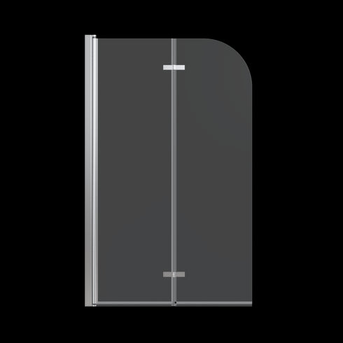 Frameless Folding Pivot Bathtub Door with Clear Tempered Glass, Chrome Finish, 34' W x 58' H