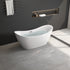 67" Acrylic Freestanding Bathtub, Gloss white, Twin slipper tub with chrome overflow and pop-up Drain, cUPC Certified