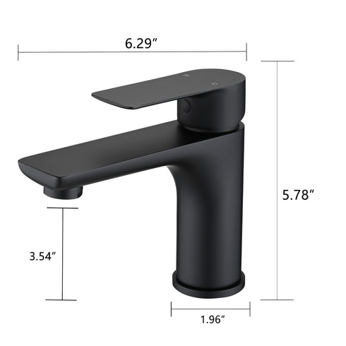 Modern Single Handle Lavatory Basin Sink Faucet with Aerated Stream in Brushed Gold, Durable Brass