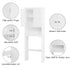 Over The Toilet Storage Cabinet, White Wood Bathroom Space Saver with Adjustable Shelf, MDF Construction, Retro-Modern Design