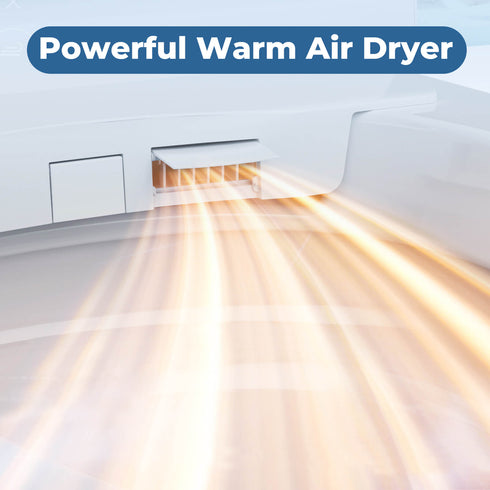 Bazyths Smart Bidet Toilet with Built-in Tank, Foot Sensor Flush, Heated Seat, Dryer, Elongated One-Piece Design,, 12 in. Rough In, 110V-120V (ZY695M, Manual Lid)