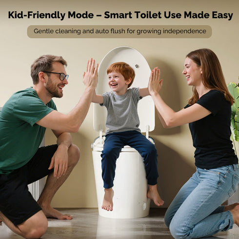 Bazyths Smart Toilet for Family Adult & Kids, Built-in Tank & Bidet Auto Open/Close Foot Sensor Flush Dryer Heated Seat Soft Close Elongated One-Piece Design, 12 in. Rough In, 110V-120V (ZY695A Family)