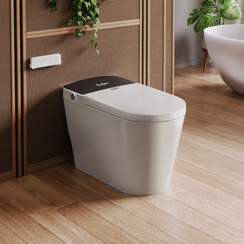 Bazyths Smart Toilet with Built-in Tank and Bidet, CSA Certified, Auto Open/Close, Foot Sensor Flush, 110V-120V, ZY752A