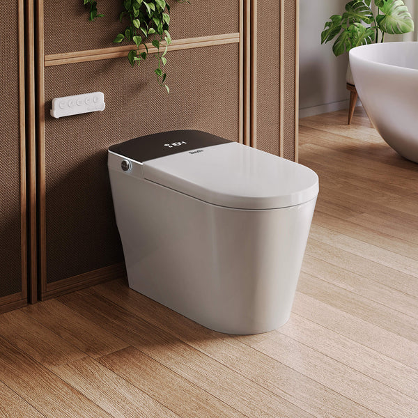 Bazyths Smart Toilet with Built-in Tank and Bidet, CSA Certified, Auto Open/Close, Foot Sensor Flush, 110V-120V, ZY752A