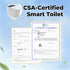 Bazyths Smart Toilet with Built-in Tank and Bidet, CSA Certified, Auto Open/Close, Foot Sensor Flush, 110V-120V, ZY752A