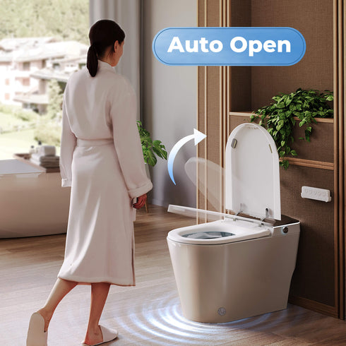 Bazyths Smart Toilet with Built-in Tank and Bidet, CSA Certified, Auto Open/Close, Foot Sensor Flush, 110V-120V, ZY752A