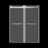 Frameless Double Sliding Soft-Close Shower Door in Chrome with Tempered Glass, Adjustable 56-60 inches W x 76 inches H