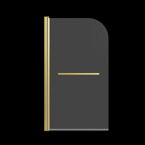 Frameless Shower Doors for Bathtub, 1/4' SGCC Tempered Glass, Brushed Gold, 31 in. W x 55 in. H