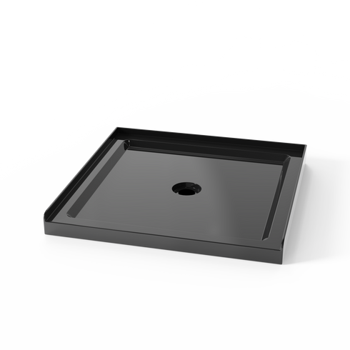 Goodyo Shower Base 36'x36' Anti-slip Acrylic Black Center Drain Single Threshold