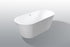 59" Acrylic Freestanding Bathtub, Stand Alone Soaking Tub, Glossy White Acrylic, Toe-tap Chrome Drain, cUPC Certified