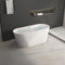 59" Acrylic Freestanding Bathtub, Stand Alone Soaking Tub, Glossy White Acrylic, Toe-tap Chrome Drain, cUPC Certified
