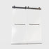 Frameless Double Sliding Soft-Close Shower Door with Matte Black Finish and 3/8 inches Tempered Glass, 56-60 inches W x 76 inches H
