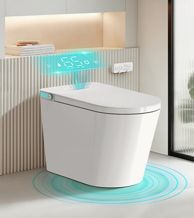 Bazyths Smart Toilet with Bidet, Water Purification, Auto Open/Close, Foot Touch Flush, Dryer, Heated Seat, Dual Flushes, Elongated One-Piece Design, ZYK7D