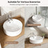 Bazyths Vessel Sink Bathroom Sink Restroom Sink Round Washbasin Above Counter White Porcelain Ceramic Modern Vanity Sink Art Basin Sink for Café Restaurant Washroom 16.1"L x 16.1"W x 5.7"H