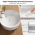 Bazyths Vessel Sink Bathroom Sink Restroom Sink Round Washbasin Above Counter White Porcelain Ceramic Modern Vanity Sink Art Basin Sink for Café Restaurant Washroom 16.1"L x 16.1"W x 5.7"H