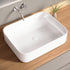Bazyths Vessel Sink Bathroom Sink Restroom Sink Rectangle Above Counter White Porcelain Ceramic Modern Vanity Sink Art Basin Sink for Guest/Apartment Bathrooms 19.9"L x 15.6"W x 5.1"H