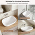 Bazyths Vessel Sink Bathroom Sink Restroom Sink Rectangle Above Counter White Porcelain Ceramic Modern Vanity Sink Art Basin Sink for Guest/Apartment Bathrooms 18.1"L x 13.2"W x 5.3"H