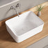 Bazyths Small Vessel Sink Bathroom Sink Restroom Sink Rectangle Above Counter White Porcelain Ceramic Modern Vanity Sink Art Basin Sink Mini Sink for Small/Apartment Bathrooms 15.7"L x 11.8"W x 5.1"H