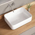 Bazyths Small Vessel Sink Bathroom Sink Restroom Sink Rectangle Above Counter White Porcelain Ceramic Modern Vanity Sink Art Basin Sink Mini Sink for Guest/Apartment Bathrooms 15.9"Lx12"Wx5.5"H
