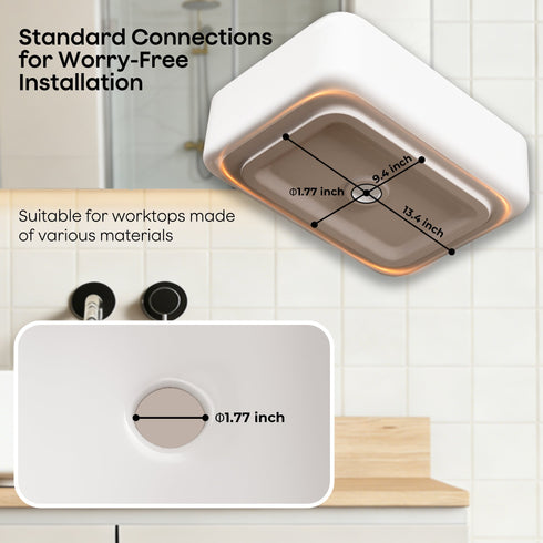 Bazyths Small Vessel Sink Bathroom Sink Restroom Sink Rectangle Above Counter White Porcelain Ceramic Modern Vanity Sink Art Basin Sink Mini Sink for Guest/Apartment Bathrooms 15.9"Lx12"Wx5.5"H