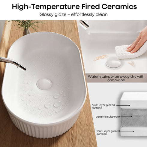 Bazyths Small Vessel Sink Bathroom Sink Restroom Sink Rectangle Above Counter White Porcelain Ceramic Modern Vanity Sink Art Basin Sink Mini Sink for Small/Apartment Bathrooms 19.3"L x 12.2"W x 5.1"H