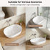 Bazyths Vessel Sink Bathroom Sink Restroom Sink Oval Washbasin Above Counter White Porcelain Ceramic Modern Vanity Sink Art Basin Sink for Guest Bathrooms Restaurant Washroom 19.7"L x 14.2"W x 5.1"H