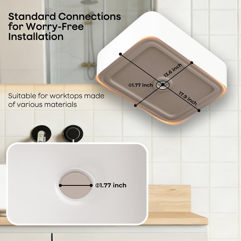 Bazyths Vessel Sink Bathroom Sink Restroom Sink Rectangle Above Counter White Porcelain Ceramic Modern Vanity Sink Art Basin Sink for Guest/Apartment Bathrooms 18.9"L x 14.6"W x 5.1"H
