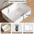 Bazyths Vessel Sink Bathroom Sink Restroom Sink Rectangle Above Counter White Porcelain Ceramic Modern Vanity Sink Art Basin Sink for Guest/Apartment Bathrooms 18.9"L x 14.6"W x 5.1"H