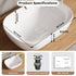 Bazyths Vessel Sink Bathroom Sink Restroom Sink Rectangle Above Counter White Porcelain Ceramic Modern Vanity Sink Art Basin Sink for Guest/Apartment Bathrooms 18.1"L x 13.2"W x 5.3"H