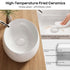Bazyths Vessel Sink Bathroom Sink Restroom Sink Oval Washbasin Above Counter White Porcelain Ceramic Modern Vanity Sink Art Basin Sink for Guest Bathrooms Restaurant Washroom 16.1"L x 12.2"W x 5.1"H