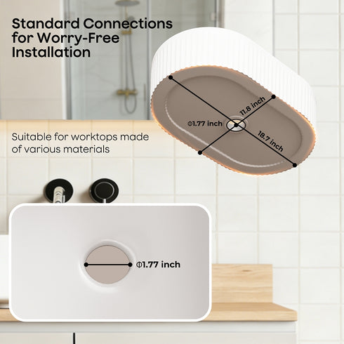Bazyths Small Vessel Sink Bathroom Sink Restroom Sink Rectangle Above Counter White Porcelain Ceramic Modern Vanity Sink Art Basin Sink Mini Sink for Small/Apartment Bathrooms 19.3"L x 12.2"W x 5.1"H