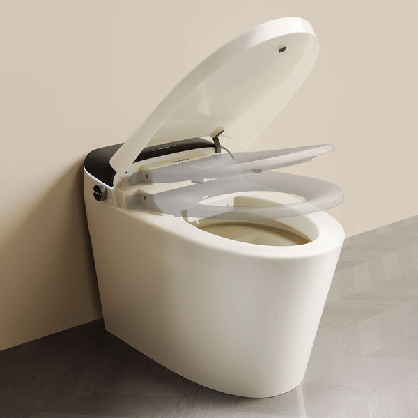 Bazyths Smart Toilet for Family Adult & Kids, Built-in Tank & Bidet Auto Open/Close Foot Sensor Flush Dryer Heated Seat Soft Close Elongated One-Piece Design, 12 in. Rough In, 110V-120V (ZY695A Family)